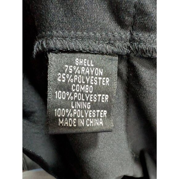 Adrianna Papell Black Tiered Sheath Dress Ruffle Shutter Pleat Satin Women's 10 - Picture 5 of 6